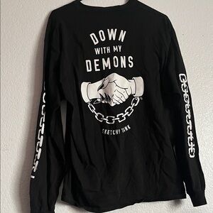 Sketchy Tank Black Graphic Long Sleeve Shirt